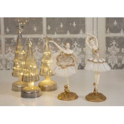 Ballerinaer creme/guld farvet ass.