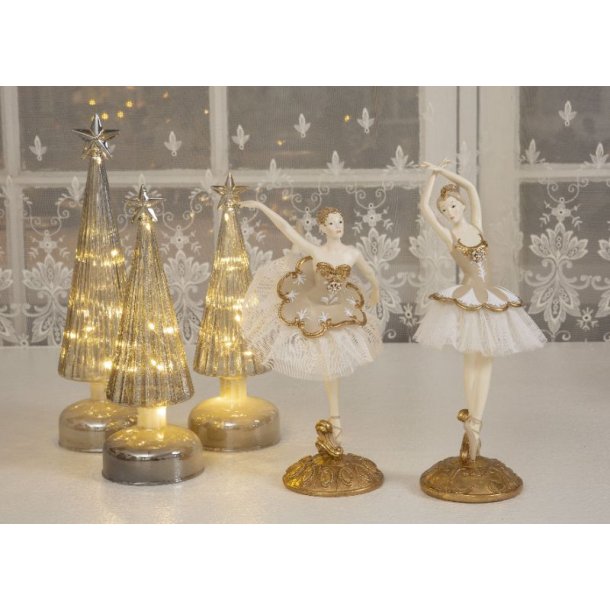 Ballerinaer creme/guld farvet ass.