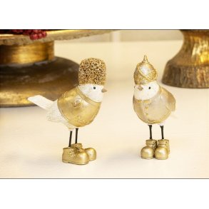 Dekorationsfugle i guld tj