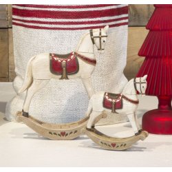 Gyngeheste med rd saddel