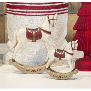 Gyngeheste med rd saddel