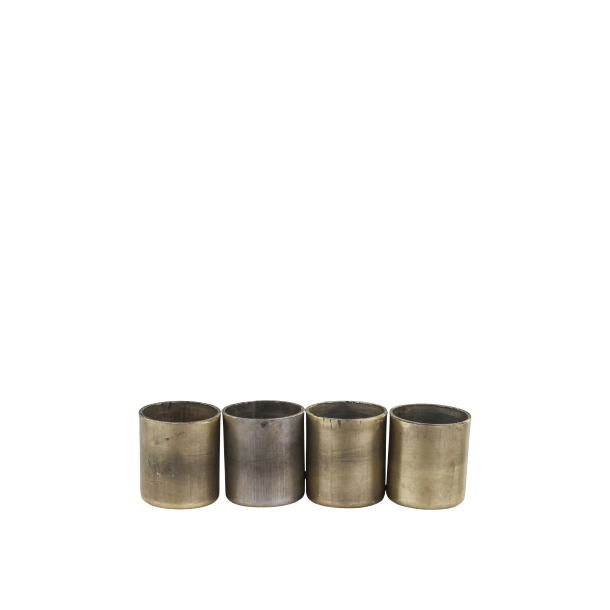 Lysholder m. magnet H2,5/2 cm - antique messing - 1 st: 4 stk.
