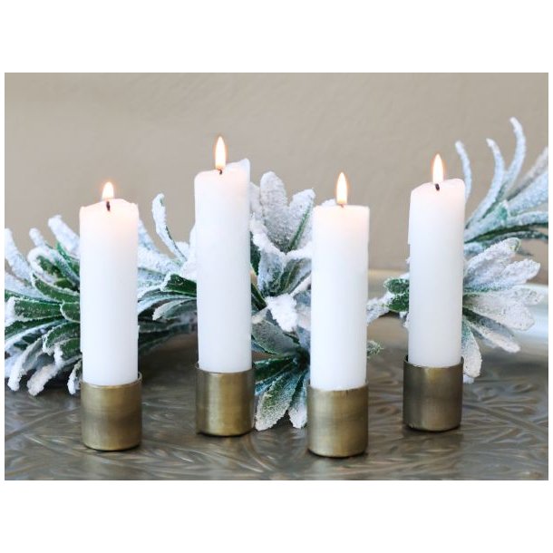 Lysholder m. magnet H2,5/2 cm - antique messing - 1 st: 4 stk.