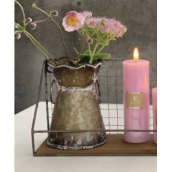 Urtepotte, meleret zink m. plastikindsats i 2 strrelser