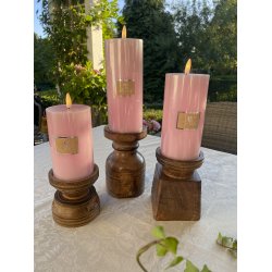 Lysestage i tr i 3 strrelser