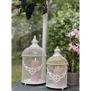 Lanternebure  antik hvid i 2 strrelser 