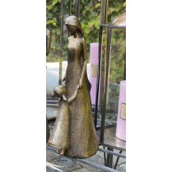 Figur datter med sin mor i antik guld str. H22,5 cm