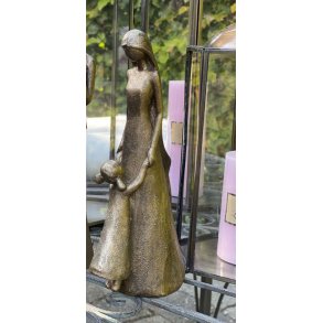 Figur datter med sin mor i antik guld str. H22,5 cm