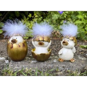 P�skekyllinger med guld�g, H8 cm