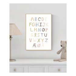 Plakat A4/A3 "ABC kridtfarve" alfabetet