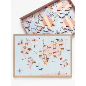 VISSEVASSE puslespil verdenskortet