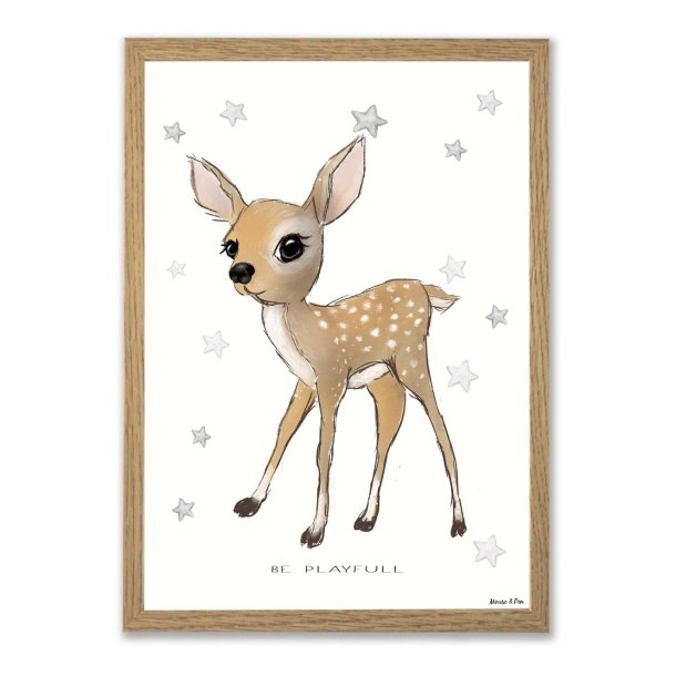 Plakat - Be playful Bambi A4 og A3