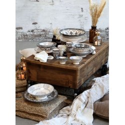 Gl. Fransk Apotekerglas m. lg 1 st; 5 forskellige str. glas - mocca brun farvet glas