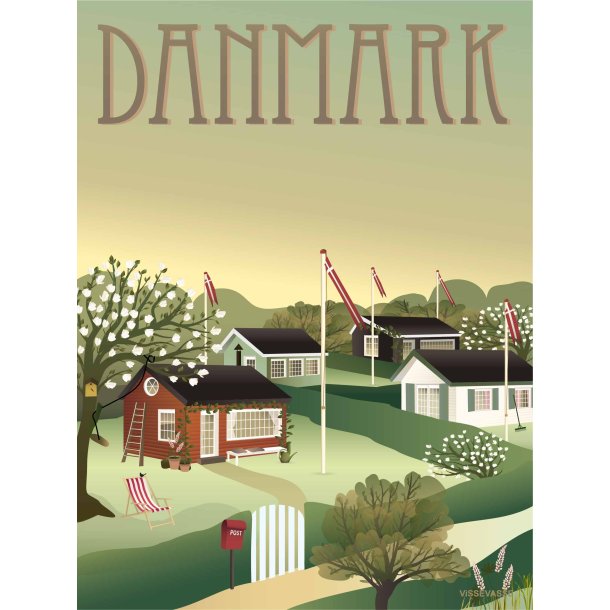 Plakat 30 x 40 cm DANMARK Kolonihaverne