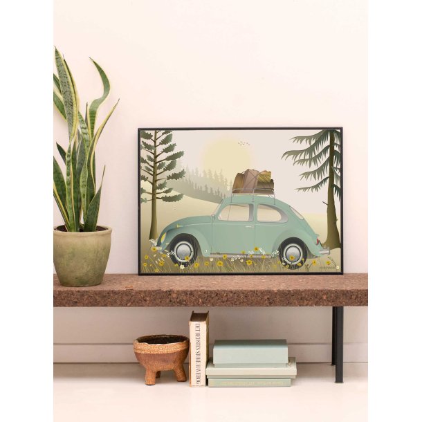 Plakat 30 x 40 cm VW Beetle - green