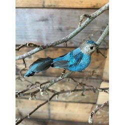 Dekorationsfugle i bl og pink