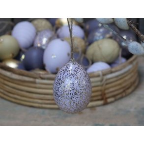 P�ske�g lavendel med guld prikker/glimmer  