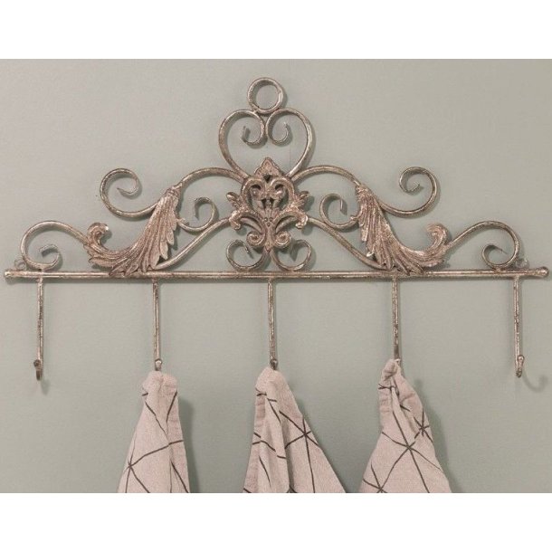 Knager�kke med 5 knager - Antique guld - L56 cm