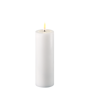 LED kunstig hvid bloklys 3D statisk real flamme ml: D 5 cm x H 15 cm