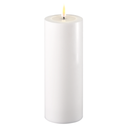 LED kunstig hvid bloklys 3D statisk real flamme ml: D 7,5 cm x H 20 cm