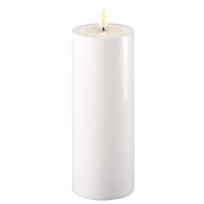 LED kunstig hvid bloklys 3D statisk real flamme ml: D 7,5 cm x H 20 cm