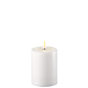 LED kunstig hvid bloklys 3D statisk real flamme ml: D 7,5 cm x H 10 cm