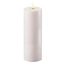 Udendrs LED hvid bloklys 3D statisk real flamme ml: D 7,5 cm x H 20 cm