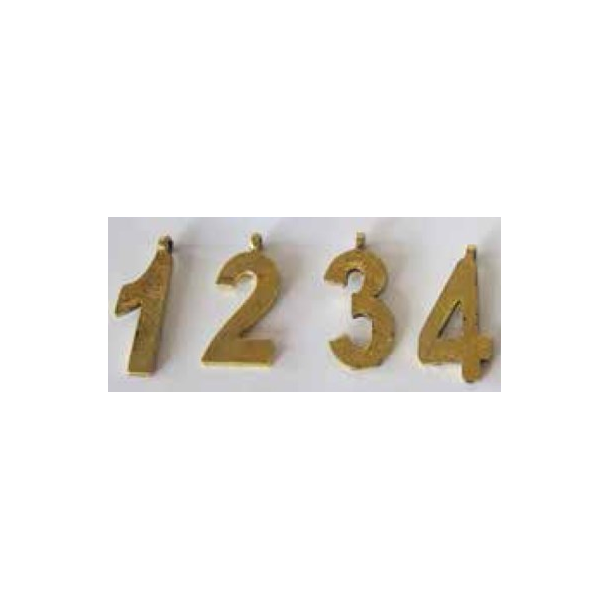 Adventstal til ophng: 1 st guld, slv og zink farvet Guld tal 1 2 3 4