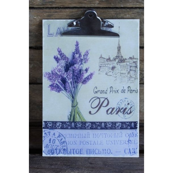 Clipboard m/franske motiver Clipboard Paris - Lavendel