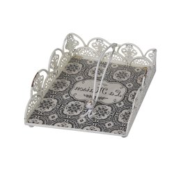 Servietholder med blondekant