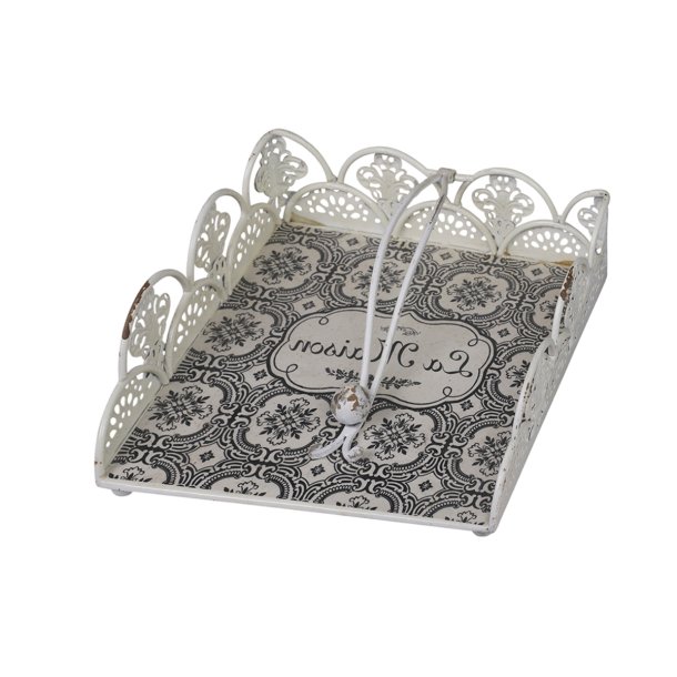 Servietholder med blondekant