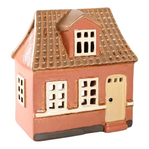 Keramikhus brunt til fyrfadslys  