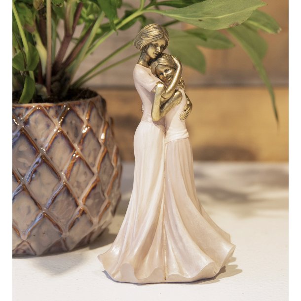 Figur - Mor og datter  med lyserd kjole - La Vida