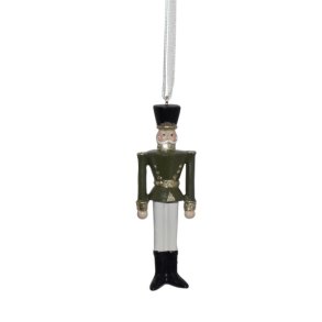 Klassisk garder til oph�ng p� juletr�et fra La Vida med gr�n uniform og bj�rneskindshue.