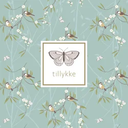 Pop up kort - Fugle, H 13cm, B 13cm, Floral bloom