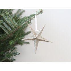 Julestjerne Vintage guld glimmer lille str. 15 cm
