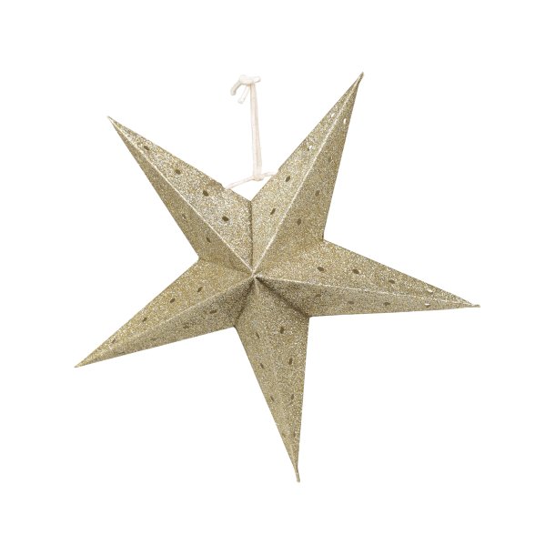 Julestjerne - guld glimmer 