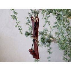 Vintage ski til juletrsophng, H20 cm