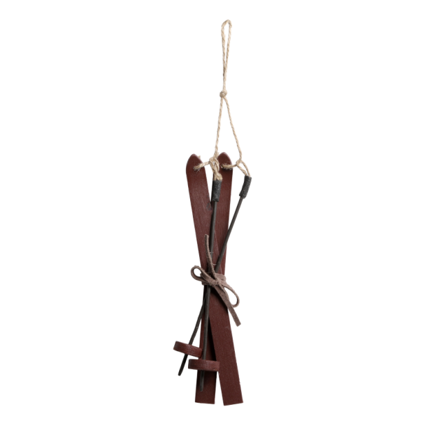 Vintage ski til juletrsophng, H20 cm