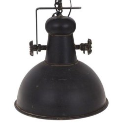 Stor sort Chic Antique Factory loftlampe i metal med antik finish og industrielt design.