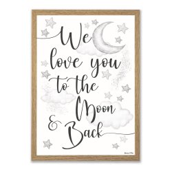 Plakat A4 - "We love you to the moon &amp; back"