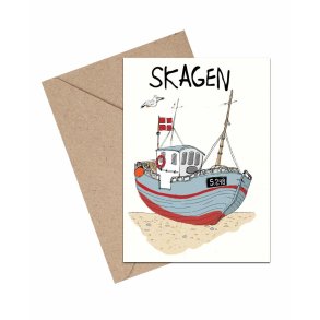 Postkort - souvenierkort Skagen - fiskekutter
