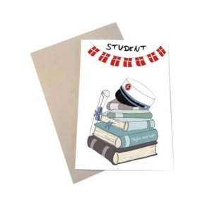 Tillykke kort med den bl studenterhue