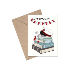 Tillykke kort med den rde studenterhue