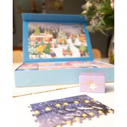 VISSEVASSE � Puslespilsjulekalender � Christmas Trees &amp; Snowflakes - 1.000 brikker