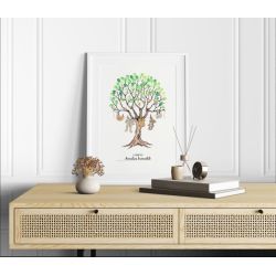 Plakat - Barnedbstr til fingerprint m/regnbuefarver stempel