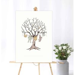 Plakat - Barnedbstr til fingerprint m/regnbuefarver stempel