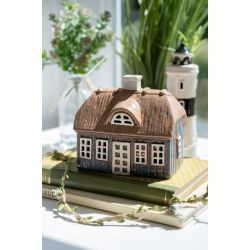 Keramikhus Bl til fyrfadslys - Det Gamle Apotek