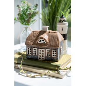 Keramikhus Bl� til fyrfadslys - Det Gamle Apotek