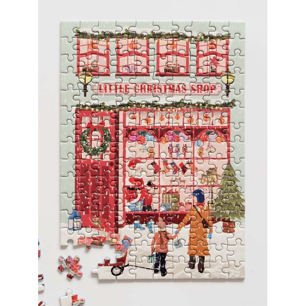 Mini-puslespil med 150 brikker og julebutiksmotiv.  VISSEVASSE Little Christmas Shop